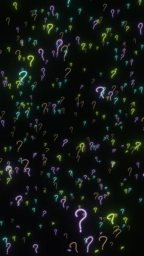 Motion Graphic Colorful Question Marks Flying Forward with Blinking Neon Gl.. 動画素材 343798311