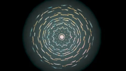 Motion graphic with concentric circles of light and dark tones Stock Footage 337378084