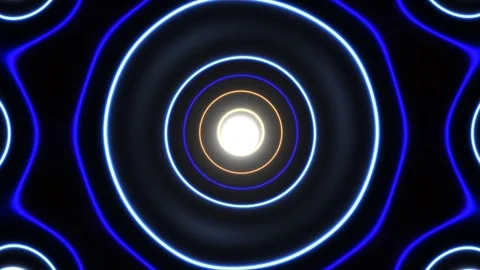 Motion graphic of concentric circles with light effects Stock Footage 338444190