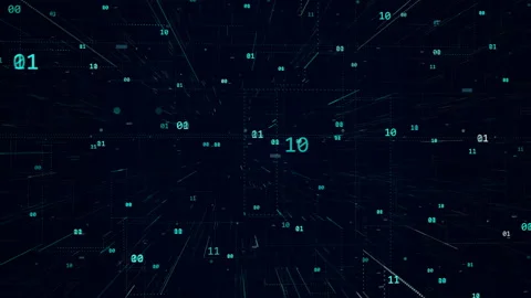 Motion graphic of Dark blue digital number technology abstract background Stock Footage 152674092