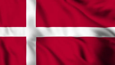 Motion graphic of Denmark national flag waving. Stock Footage 338040780