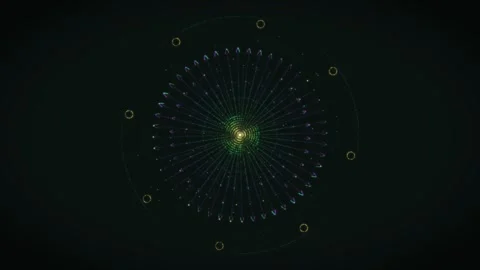 Motion graphic design with circles and lines on black background Stock Footage 337073376