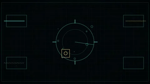 Motion graphic design with circular elements and grid Stock Footage 340365348