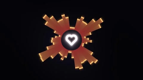 Motion graphic design featuring heart shape and glowing Stock Footage 338292046