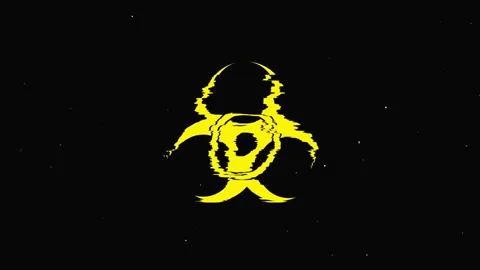 Motion graphic of Digital biohazard warning symbol show up and virus outbreak Stock Footage 150772712