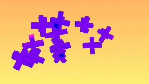Motion graphic displaying a series of 3D purple isometric Vidéo 339045333