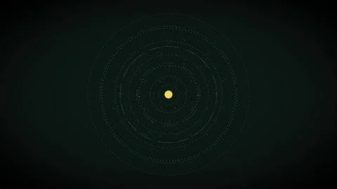 Motion graphic of dots forming circular patterns with central point Stock Footage 337301628