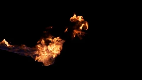 Motion graphic element fire separated on black from left of frame Vídeo Stock 77134426