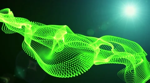 Motion Graphic Elements green. graphic wave. the shape are particles Stock Footage 51407278