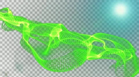 Motion Graphic Elements green. graphic wave. the shape are particles Stock Footage 51407655