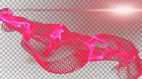 Motion Graphic Elements red. graphic wave. the shape are particles Stock Footage 51408219