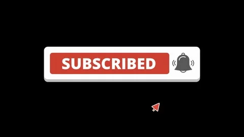 Motion graphic ending subscribed button on black background Stock Footage