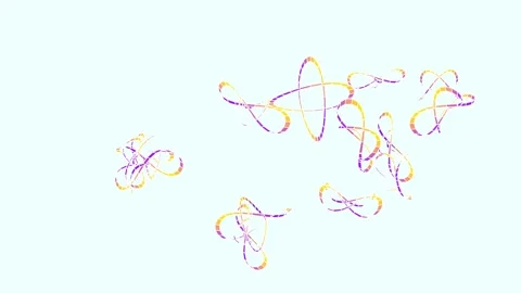 Motion graphic featuring golden wireframe star shapes that continuously morph Vídeos de archivo 339045349