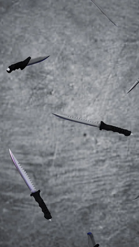 Motion graphic with flying knifes background Stock Footage 275510011