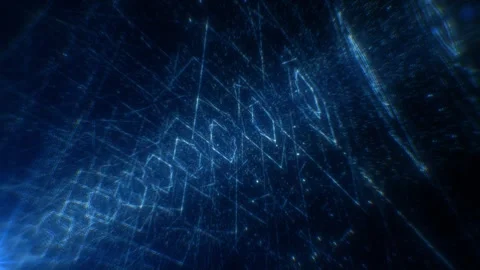 Motion graphic flying under digital technoly tunnel.3D Big Data Digital tunnel Stock Footage 242508954