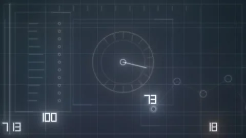 Motion graphic of a gauge displaying data with digital Stock Footage 339322984
