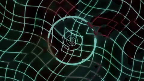 Motion graphic with geometric patterns and lines in dark Stock Footage 340020295