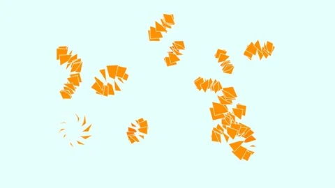 Motion graphic of golden-orange triangular shards floating and clustering Stock Footage 339045342