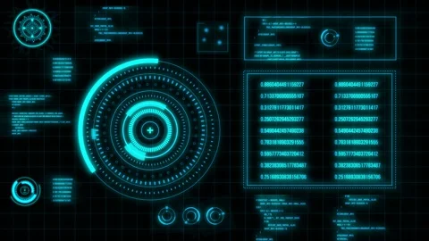 Motion graphic of head up display  technology interface screen Stock Footage 247245869