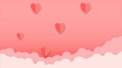 Motion graphic of heart shape abstract backgrounds with cloud Stock Footage 122303011