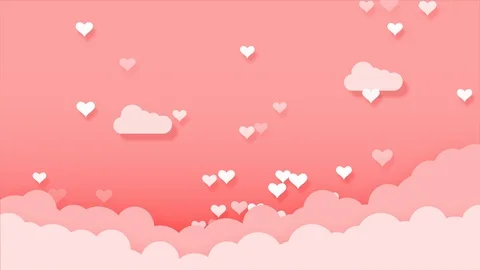 Motion graphic of heart shape abstract backgrounds with cloud Stock Footage 122303091