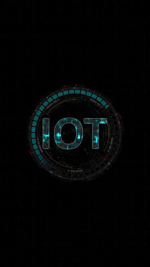 Motion graphic of IOT smart device network HUD interface with rotating circular  Stock Footage 333452738