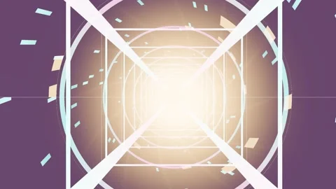 Motion graphic of light rays and particles in a tunnel scene Stock Footage 337385795