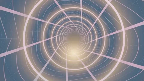 Motion graphic of a light tunnel with circular patterns and lines Stock Footage 337927265