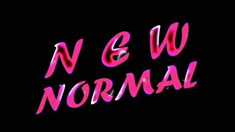 Motion graphic liquid text as "NEW NORMAL" , alpha channel included Stock Footage 130621095