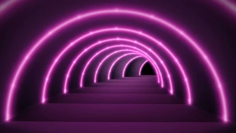 Motion Graphic , Loop clips cicle glowing lines, tunnel, neon lights Stock Footage 99281497