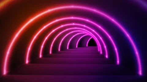 Motion Graphic , Loop clips cicle glowing lines, tunnel, neon lights Stock Footage 99288526
