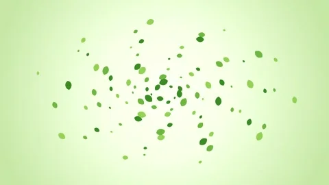 Motion graphic looping animation of green leaves swirling Stock Footage 347134979