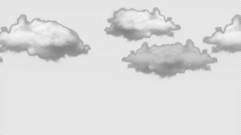 Motion graphic looping cloud moving from left to right with alpha channel Video stock 260522785