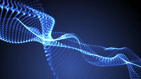 Motion graphic: Looping digital olor particles wave flow abstract motion back Stock Footage 157246919