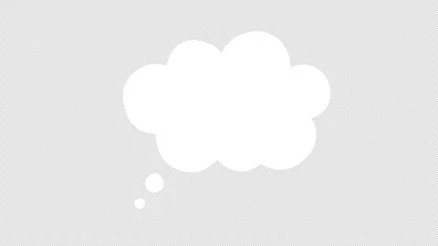 Motion graphic of a moving blank cloud shape bubble speech with an alpha channel Stockbeeldmateriaal 262513746