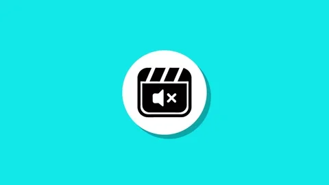 A motion graphic of a mute video icon on a blue background, symbolizing sil.. Stock Footage 329272492