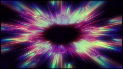 Motion graphic: Radiant blue and white light explosion effect on dark background Vídeo Stock 296871699