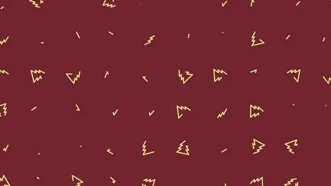 Motion graphic red background with Gold Christmas Tree Pattern. Flat style Stock Footage 99498460