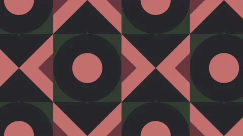 Motion graphic seamless loop animation in retro warm color palette Video stock 155956222