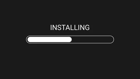 Motion graphic shape vector animation. Computer Installing scale movement. Stock Footage 292820479
