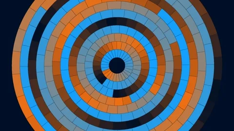Motion graphic showcasing concentric circles built from colorful mosaic Stock Footage 339045382