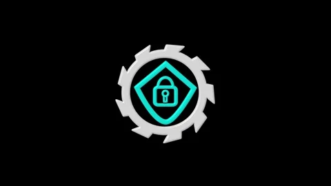 Motion graphic showing blue glowing shield symbol with padlock inside prote.. Stock Footage 339513207
