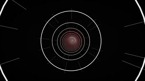 Motion graphic showing circular lines converging in the center Stock Footage 337301592