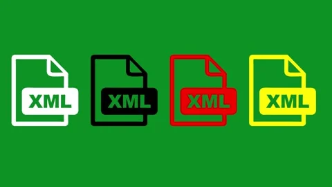 A motion graphic showing xml file icon animation in different colors with a.. Stock Footage 346499089