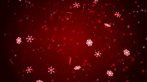 Motion graphic of Snow falling in winter on dark red background Stock Footage 141684013