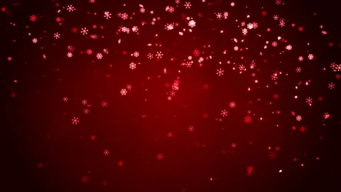 Motion graphic of Snow falling in winter on dark red background Stock Footage 141684027