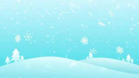 Motion graphic of snow falling in winter on snow mountain with blue background Stock Footage 141684058