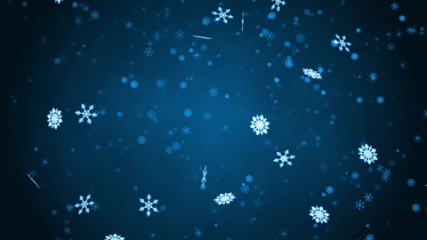 Motion graphic of Snow falling in winter on dark blue background Stock Footage 141895546