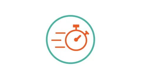 Motion graphic of a speed timer icon appearing in a circular frame Stock Footage 340336615