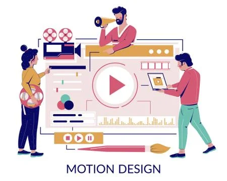 Motion graphic studio vector concept for web banner website page Stockillustratie